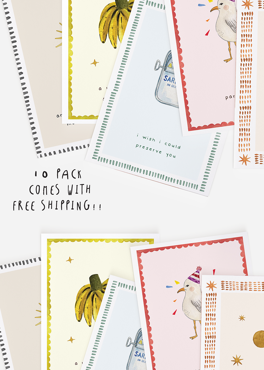 Greeting Card Mixed Bundle - 10 Pk + FREE SHIPPING