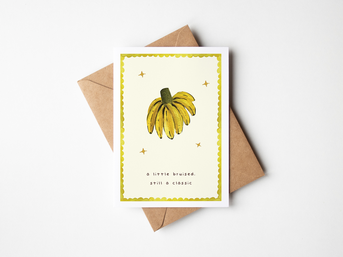 Bit Bruised, Still A Classic greeting card by Harvey-Walker Studio