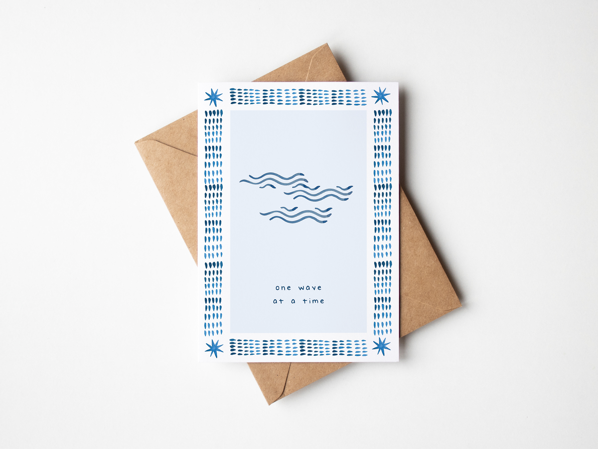 One Wave At A Time greeting card by Harvey-Walker Studio