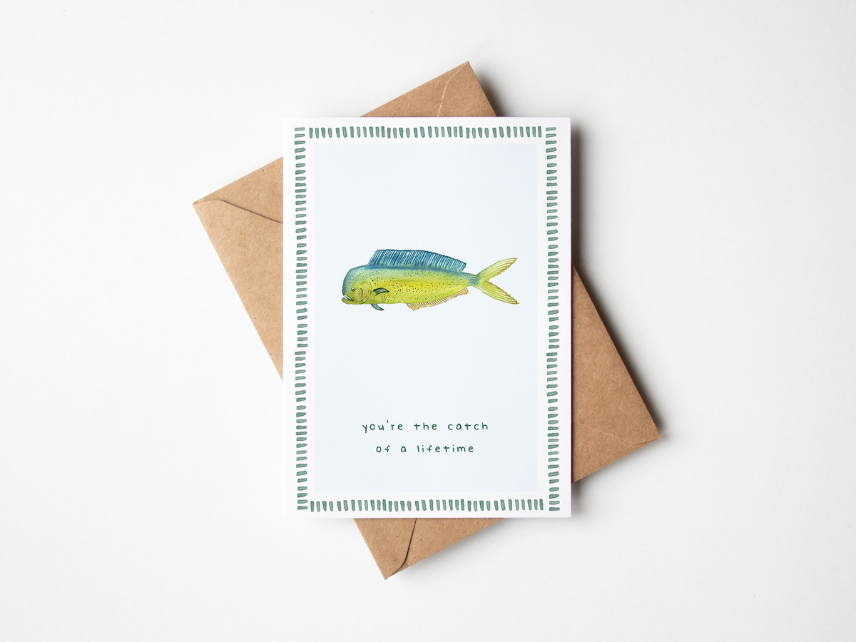 The Perfect Catch greeting card by Harvey-Walker Studio