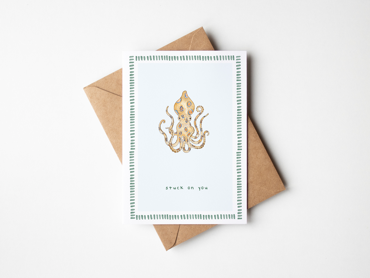 Stuck On You greeting card by Harvey-Walker Studio