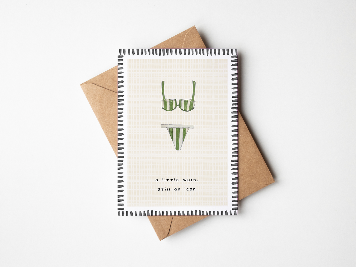 A Little Worn, Still An Icon greeting card by Harvey-Walker Studio