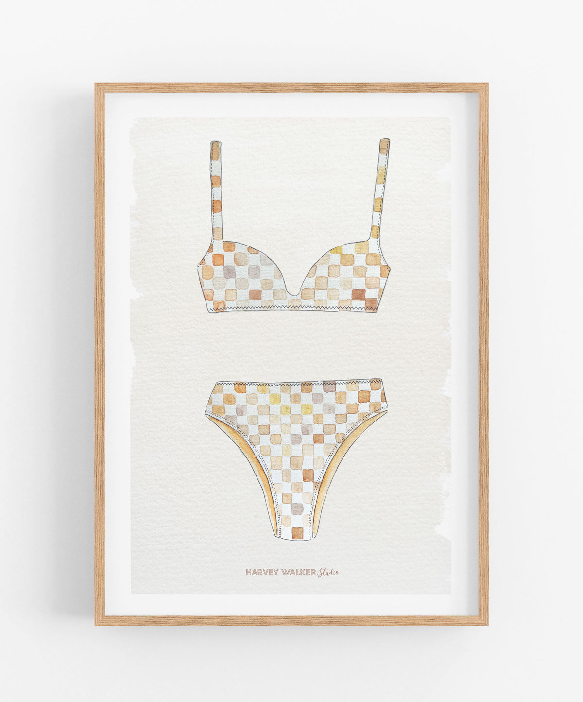 CHECK BIKINI - Beige Wash - Fine Art Print