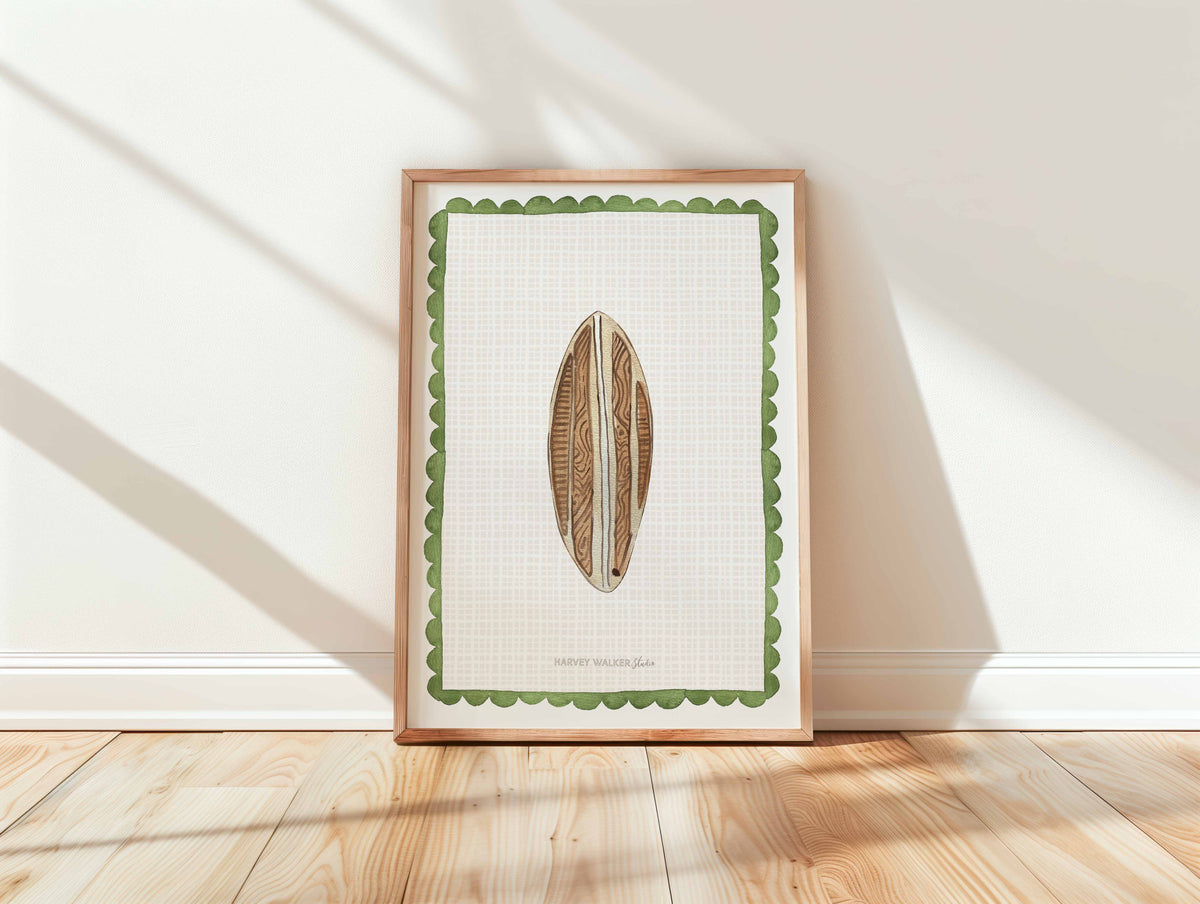 GREEN WITH ENVY_ SURFBOARD - Fine Art Print