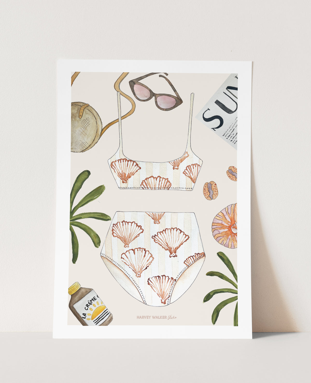 SHELL BIKINI FLATLAY - Fine Art Print