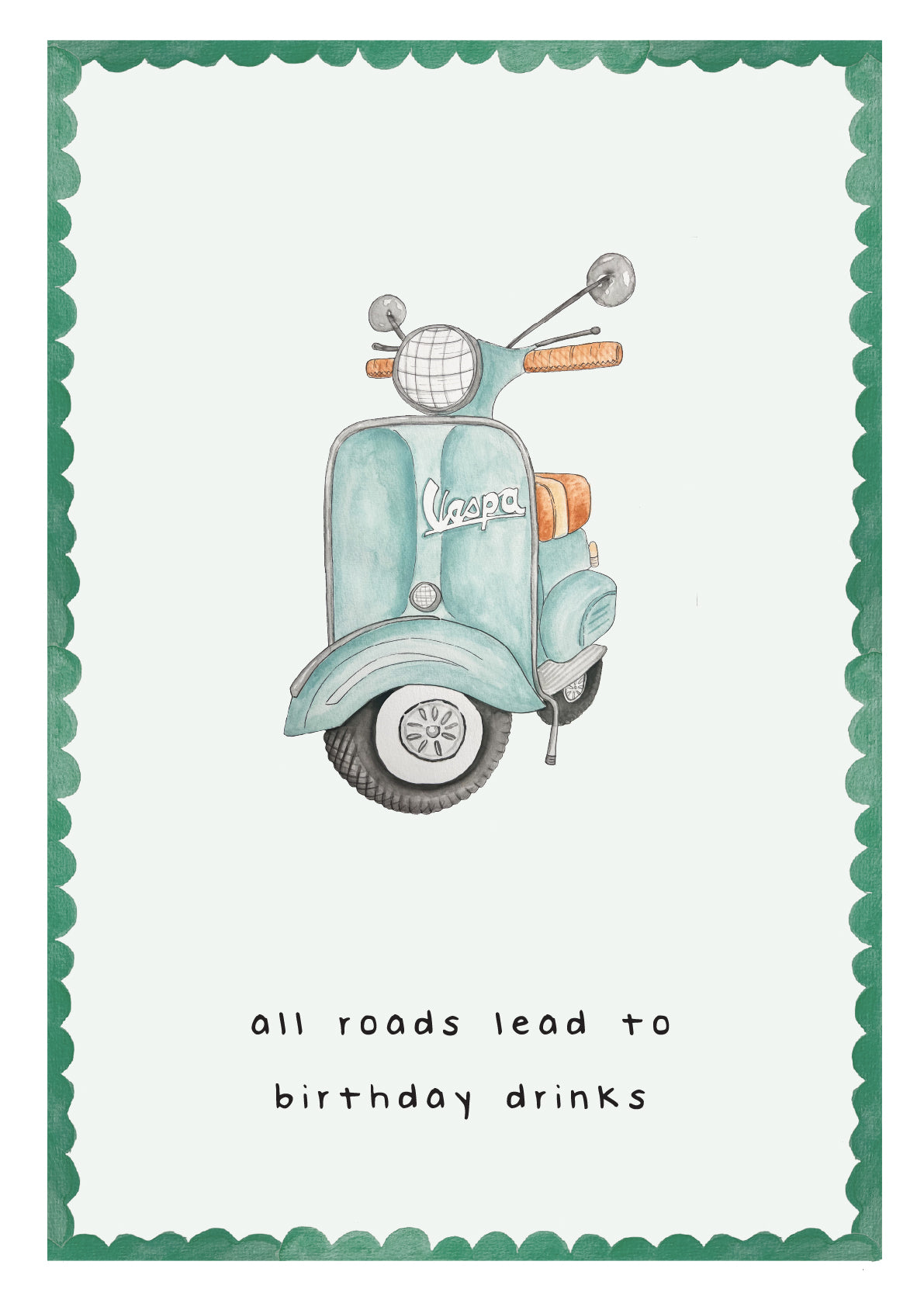 Greeting Card - All roads lead to birthday drinks
