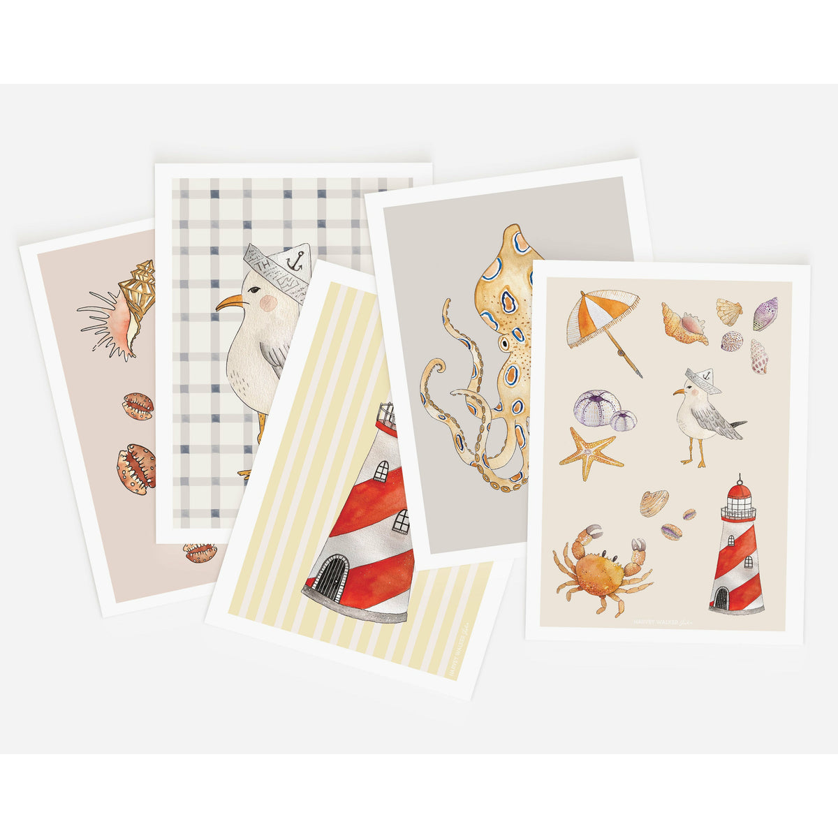 GREETING CARDS - Pack of 10 - Beach Holiday