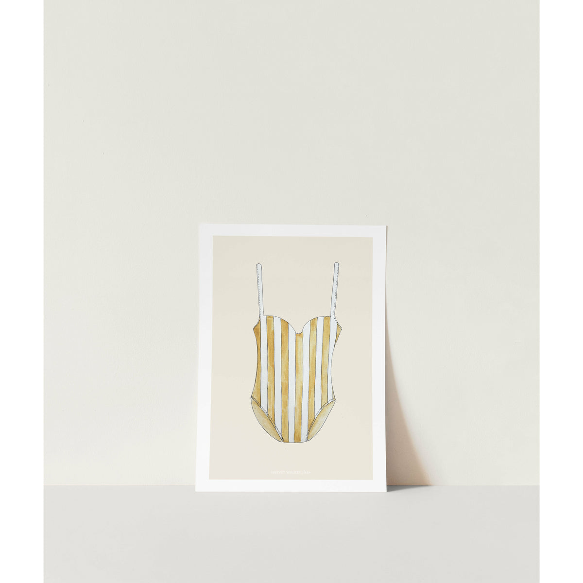 BEIGE STRIPE SWIMSUIT- Fine Art Print