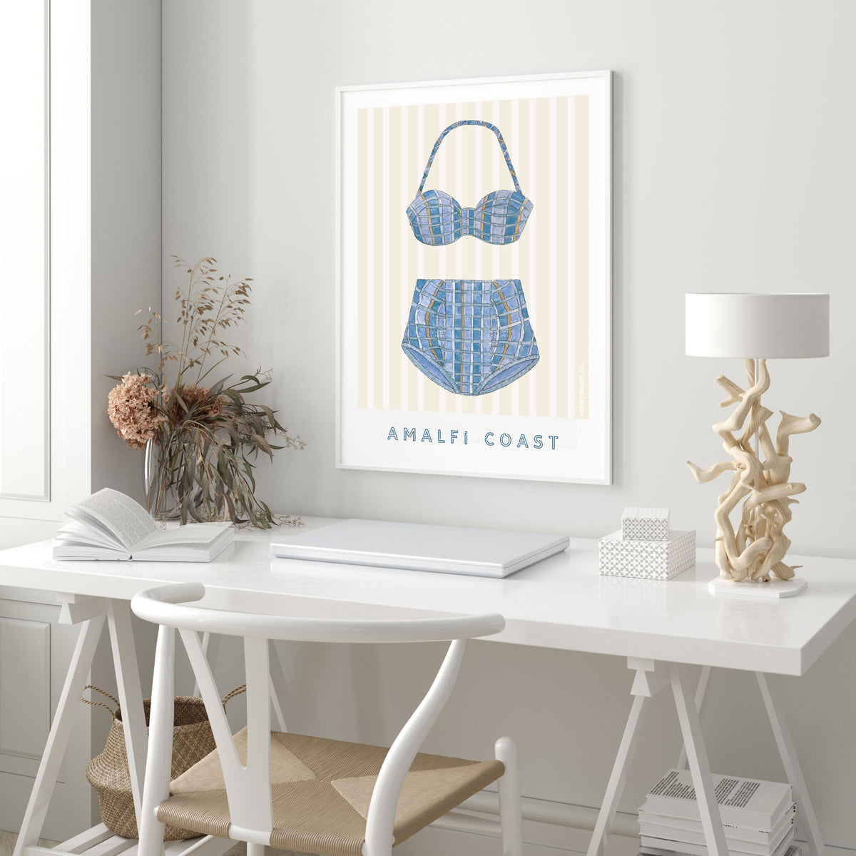 AMALFI COAST - Beige Stripe - Fine Art Print