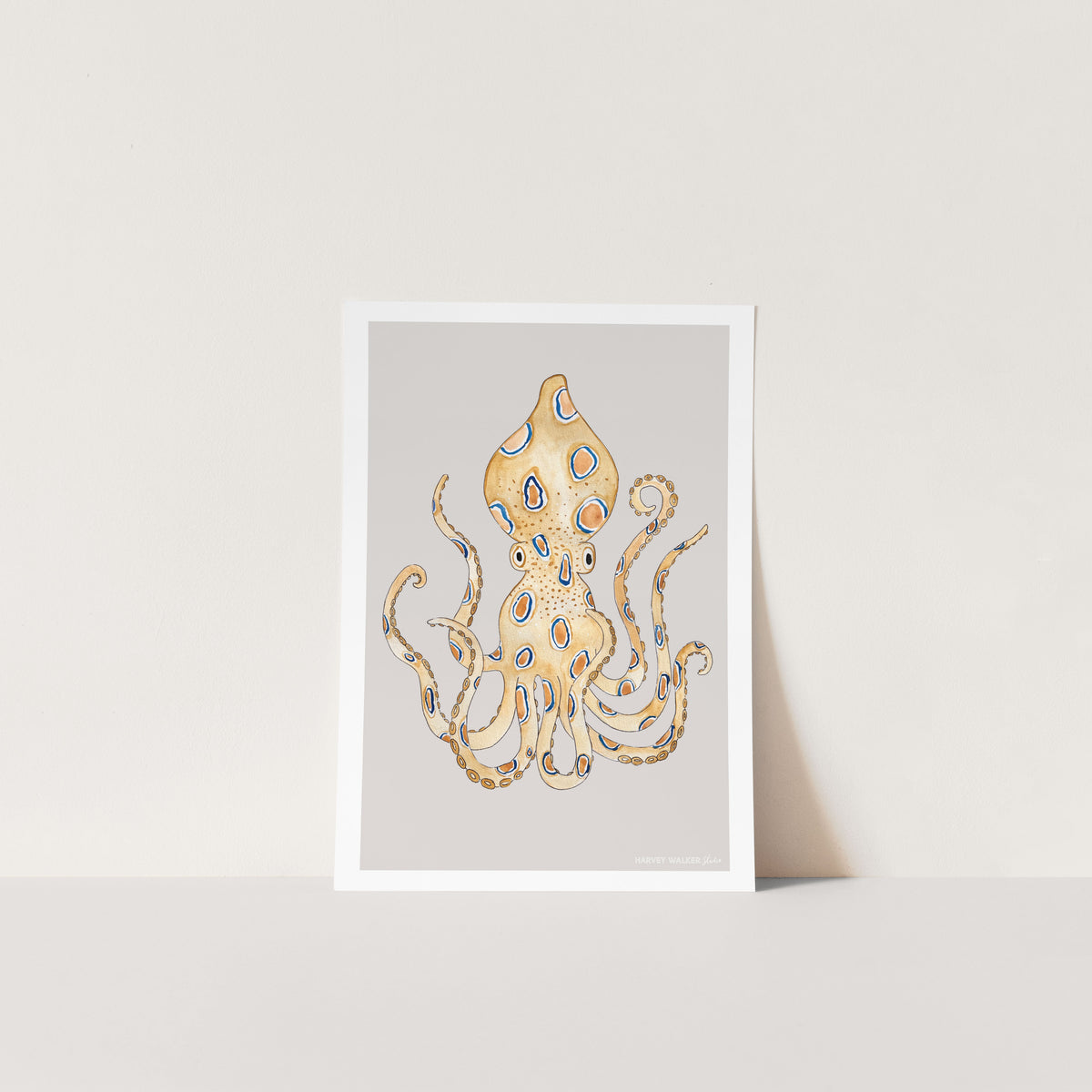 Unframed fine art print has been hand watercolored in a neutral palette. Painted with watercolours, this beautiful print is great for a gender neutral bedroom. Lovingly hand illustrated and great for a kids birthday present. 