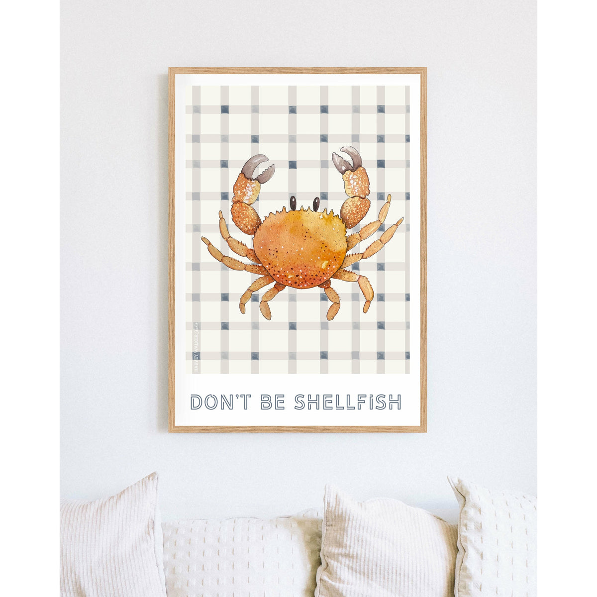 Framed in australian oak, this fun coastal print should be enjoyed by kids and adults alike. Hamptons home inspired and great for a fun renovation reveal.